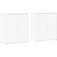 Berkfield Home Sideboards 2 pcs White 60x31x70 cm Engineered Wood | Size: 60 x 31 x 70 cm