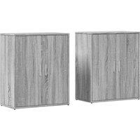 Berkfield Home Sideboards 2 pcs Grey Sonoma 60x31x70 cm Engineered Wood | Size: 60 x 31 x 70 cm
