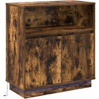 Berkfield Home Sideboard with LED Smoked Oak 71x34, 5x75 cm Engineered Wood in Brown