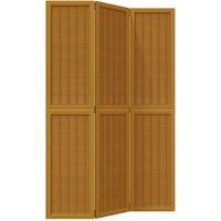 Berkfield Home Room Divider 3 Panels Brown Solid Wood Paulownia