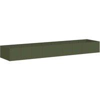 Berkfield Home Planter Olive Green 360x80x40 cm Steel | Size: 360 x 80 x 40 cm