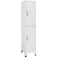 Berkfield Home Locker Cabinet with 2 Compartments 38x45x180 cm in Light Grey | Size: 38 x 45 x 180 cm