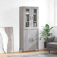 Berkfield Home Highboard Grey Sonoma 69.5x34x180 cm Engineered Wood
