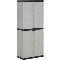 Berkfield Home Garden Storage Cabinet with 3 Shelves Grey&Black 68x40x168 cm in Grey | Size: 68 x 40 x 168 cm