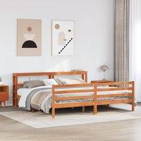 Berkfield Home Bed Frame without Mattress Wax Brown 180x200 cm Super King Solid Wood Pine