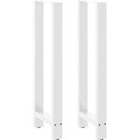 Berkfield Home Coffee Table Legs White 2 pcs 40x(110-111) cm Steel