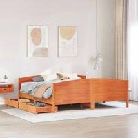 Berkfield Home Bed Frame without Mattress Wax Brown 160x200 cm Solid Wood Pine