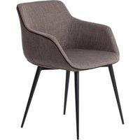 Angel Cerda Dark Grey Fabric Dining Chair with Armrests & Black
