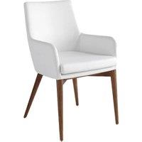Angel Cerda White Leatherette Dining Chair with Walnut-Coloured