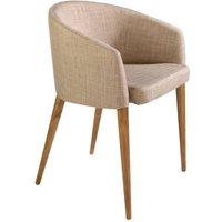 Angel Cerda Beige Upholstered Dining Chair with Armrests and