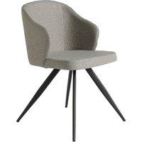 Angel Cerda Grey Fabric Dining Chair with Armrests