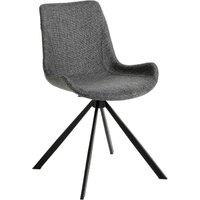 Angel Cerda Dark Gray Fabric Swivel Dining Chair with Black in Dark Grey