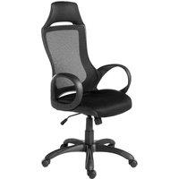 Angel Cerda Black Fabric Swivel Office Chair Height-Adjustable