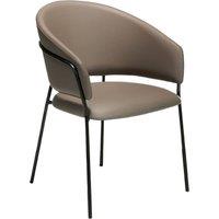 Angel Cerda Dark Mink Leatherette Dining Chair with Armrests in Fawn