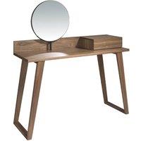 Angel Cerda Walnut Dressing Table with Mirror, Soft-Close Drawer