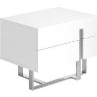 Angel Cerda White MDF Bedside Table with ChromePlated Legs, 2