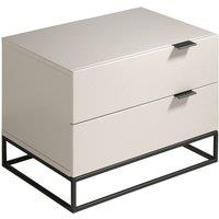Angel Cerda Grey MDF Bedside Table with Black Steel Legs, 2