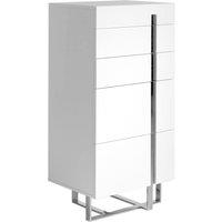 Angel Cerda White MDF Chiffonier with Chrome Legs, 5 Drawers