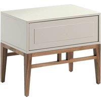 Angel Cerda Bedside Table, Beige Finish, Walnut Legs, 60 x 40 x 50 cm
