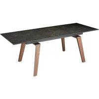 Angel Cerda Rectangular Extendable Dining Table Porcelain Marble in Brown