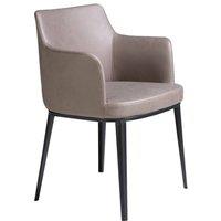 Angel Cerda Model Mink Fabric Dining Chair with Armrests and in Grey