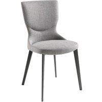 Angel Cerda Grey Fabric Dining Chair, Anthracite Stainless Steel