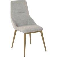 Angel Cerda Light Grey Fabric Dining Chair with Dark Gold Legs