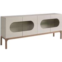 Angel Cerda Grey MDF Sideboard with Walnut Legs & LED Interior