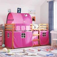 Berkfield Home Bunk Bed without Mattress Pink 90x190 cm Single Solid Wood Pine
