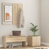 Berkfield Home Hallway Furniture Set Sonoma Oak Engineered Wood in Beige