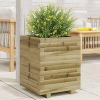 Berkfield Home Garden Planter 40x40x49.5 cm Impregnated Wood Pine in Brown