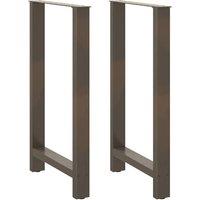Berkfield Home Coffee Table Legs Natural Steel 2 pcs 60x(100-101) cm Steel in Grey
