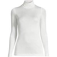 Lands' End Women's Lightweight Silk Interlock Roll Neck Top in Ivory | Size: 8