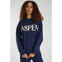 South Beach Women's Aspec Funnel Neck Jumper in Blue | Size: Small