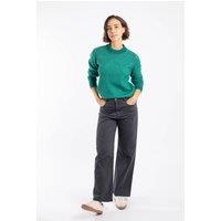 Weird Fish Women's Dawkins Tipped Jumper in Green | Size: 8