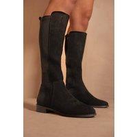 Where's That From Women's 'Parker' Knee High Boots With Side Zip in True Black | Size: 7