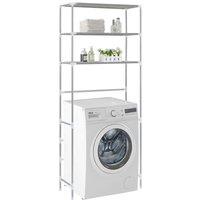 Berkfield Home 3-Tier Storage Rack over Laundry Machine Silver 69x28x169 cm | Size: 69 x 28 x 169 cm