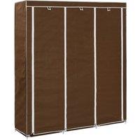 Berkfield Home Wardrobe with Compartments & Rods Brown 150x45x175 cm Fabric | Size: 150 x 45 x 175 cm