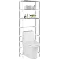 Berkfield Home 3-Tier Storage Rack over Toilet Silver 53x28x169 cm | Size: 53 x 28 x 169 cm