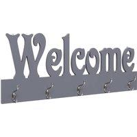 Berkfield Home Wall Mounted Coat Rack WELCOME Grey 74x29.5 cm