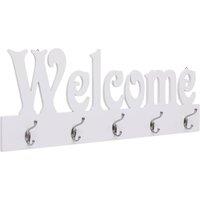 Berkfield Home Wall Mounted Coat Rack WELCOME White 74x29.5 cm