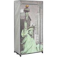 Berkfield Home Wardrobe New York 75x45x160 cm Fabric in Grey | Size: 75 x 45 x 160 cm