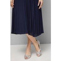 Good For the Sole Women's : Wide Fit Honies Peep Toe Court Shoes in Silver | Size: 8