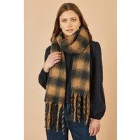 Yumi Women's Brown Check Soft Scarf