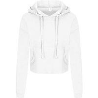 AWDis Women's Girlie Cropped Hoodie in White | Size: 10