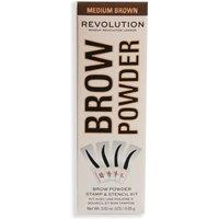 Revolution Women's Brow Powder Stamp & Stencil Kit in Medium Brown