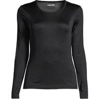 Lands' End Women's Plus Lightweight Silk Interlock Crew Neck Top in Black | Size: 28-30