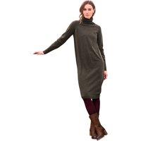Celtic & Co Women's Supersoft Midi Turtleneck Dress in Dark Olive | Size: Medium