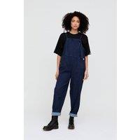 Turtledove London Women's Lila Navy Denim Dungarees | Size: Large