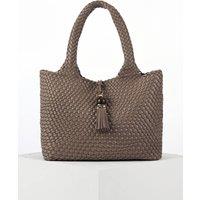 Luella Grey Women's 'Saskia' Peat Large Woven Tote in Taupe